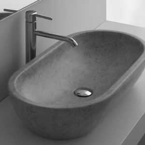 Ceramica Galassia Serie M2.Lavabo Ciotola Da Appoggio M2 54x35xh15 Ardesia Elite Ceramiche Morello